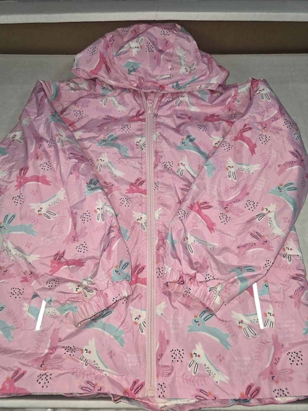 Katia & Bony European Boutique Pink Rabbit Hooded Rain Jacket Size 140 / 10